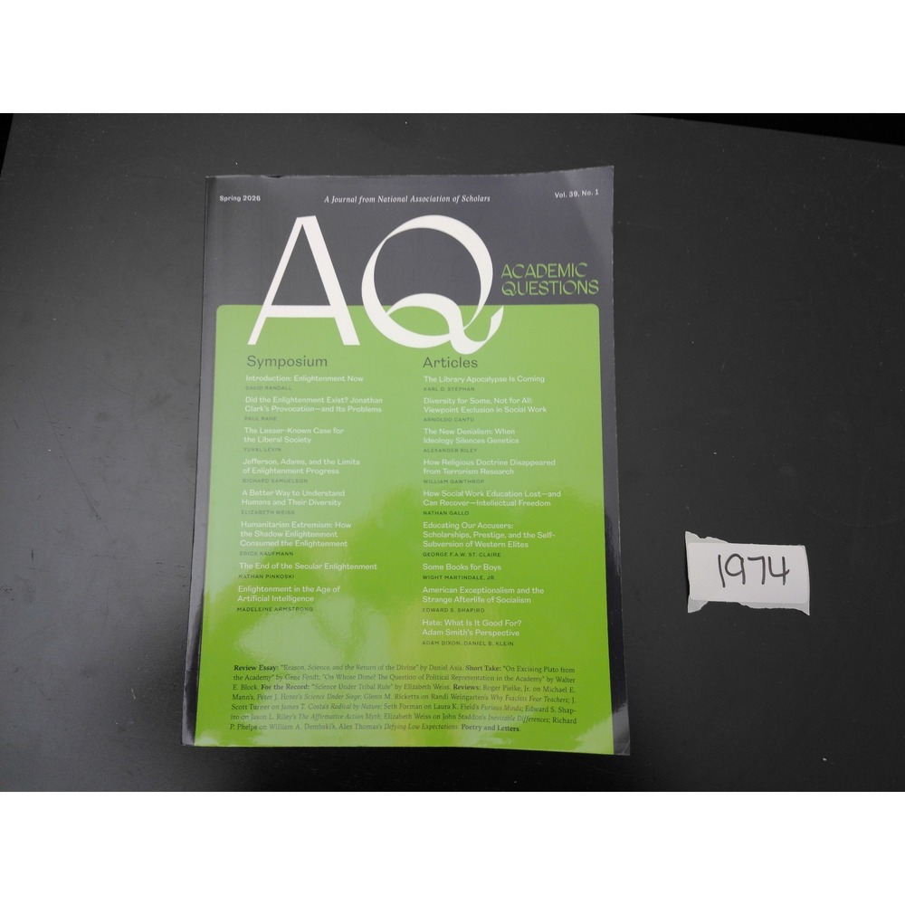 Academic Questions Journal Spring 2026 Vol 39 No 1 Black Green Scholarly Review